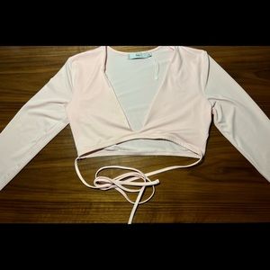 Adika Baby Pink Long Sleeve Crop Top
